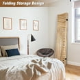 thumbnail image 3 of 4-Panel Room Divider with Shelves,5.6ft Tall Folding Privacy Screen Panels, Room Divider Wall Divider for Room Separation, Room Divider Shelves,Effectively Block Sight,Natural, 3 of 6