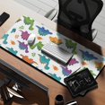 thumbnail image 2 of Long Mouse Pads for Desk,White Cartoon Dinosaurs Leaves Pattern Desk Mats on Top Of Desks, Desk Mouse Pad Extra Large with 3mm Non-Slip Base and Stitched Edge for Gaming,Office,Work,Home 35.4"x15.7", 2 of 6