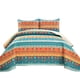 Lush Decor Trapunta Letto Queen Size 3 Pezzi Boho Watercolor – Turchese/Multicolor, 223x233 Cm, Federe 50x66 Cm, Reversibile, Poliestere - 3