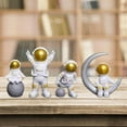 thumbnail image 4 of 4 Pcs Astronaut Statue Figurine de Spaceman Décoration Maison Or Blanc, 4 of 7
