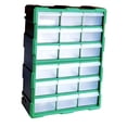 thumbnail image 2 of Caja de almacenamiento de hardware con 18 rejillas, 18 x 37,5 x 48,5 cm, organizador de tornillos para fabricación de joyas, hogar y oficina, versátil Verde, 2 of 8