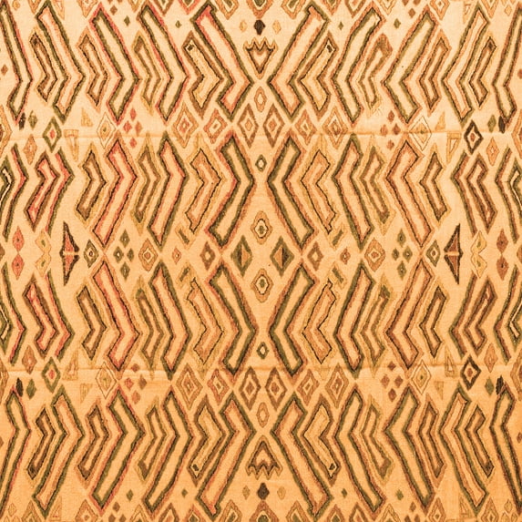 Ahgly Company Indoor Square Abstract Orange Modern Area Rugs, 5' Square