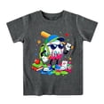 thumbnail image 3 of School Uniform Tshirts Boys Casual Print Crewneck T Shirt Short Sleeve School Top Boys T Shirts Dark Gray 3-4 Years, 3 of 4