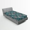 thumbnail image 2 of Ambesonne Hydrangea Fitted Sheet, Bohemian Aura Flowers Art, Twin Size, Almond Green and Pale Ruby, 2 of 5