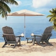thumbnail image 6 of Noelse Folding Adirondack Chair Set of 2, HDPE Adirondack Chairs with Retractable Ottoman and 5-Level Adjustable Backrest, Gray, 6 of 16