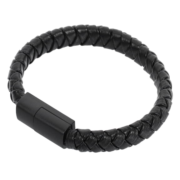 LOLIPPYY Type C Charging Cable Bracelet 2 in 1 Braided USB C Data Cord for High End Phones and Tablets Black