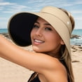 thumbnail image 2 of Ladies Wide Brim Sun Hat UPF 50+ Adjustable Folding Beach Cap for Outdoor Cycling Travel Sports, 2 of 5