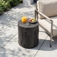 thumbnail image 2 of MOALCOFER 16.5" Outdoor Side Table with Faux Wooden Grain,Black Small Accent Side Table, 2 of 10