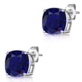 thumbnail image 4 of 925 Silver Sapphire Stud Earrings- September Birthstone for Women, 4 of 8