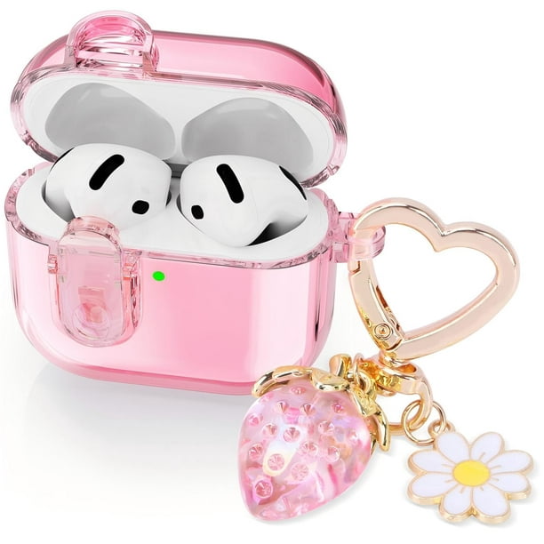 Funda transparente compatible con Airpods 4 con cierre de seguridad Mciaobs