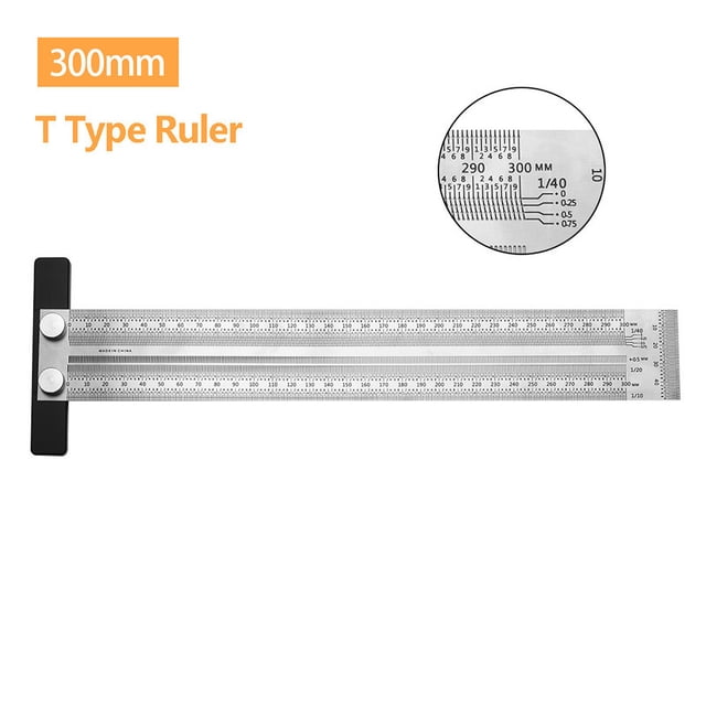 EGNMCR Règle et Règle en T Règle en Acier Inoxydable Règle de Ligne Règle de Ligne Règle en Bois