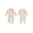 thumbnail image 2 of Qtinghua Newborn Baby Boy Girl Clothes Color Block Footies Romper Bodysuit Jumpsuit Button Footed Coming Home Outfits, 2 of 9