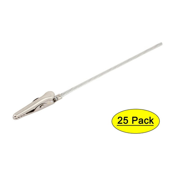 Unique Bargains Non-insulated Electric Test Crocodile Metal Alligator Clips 4.9 Inch Long 25pcs