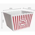 thumbnail image 4 of Retro Popcorn Set Bowl Plastic Classic Tub Red & White Striped Container Container Movie Theater Bucket Reusable Set Of 5, 4 of 6