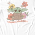 thumbnail image 3 of Star Wars The Mandalorian Women's Grogu Choose Kindness Flowers T-Shirt (Bright White, S-XXL), 3 of 4