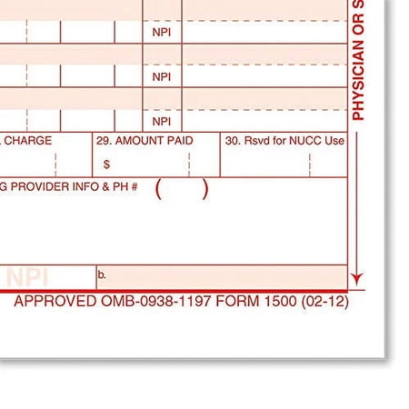 CMS 1500 Healthcare Billing Form | 8.5 x 11 | Medical Billing | Pack of 2500