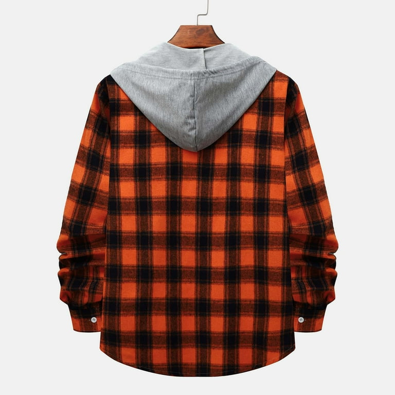 Orange shop flannel hoodie