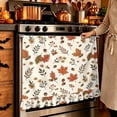 thumbnail image 5 of Wild Fall Foliage Oven Door Cover, Botanical Maple Leaf Acorn Tiny Floral Cotton‑Blend Kitchen Stove Curtain, Self‑Adhesive Oven Curtain Skirt 30 x 25.2 Inch, 5 of 9