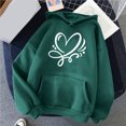 thumbnail image 3 of Fanxing Juniors Casual Heart Print Sweatshirt Lightweight Long Sleeve Pullover Hoodies for Teen Girls Cute Love Heart Graphic Hooded Sweatshirts Recent Orders I Have Placed Green,M, 3 of 4