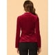 thumbnail image 5 of Chaqueta de terciopelo de Oficina con Botón de Solapa Vintage Para Mujer Allegra K borgoña XS, 5 of 6