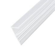 Uxcell 0.47''x0.39''x78.74'' F-Type Frameless Glass Door Bottom Side Seal Strip Plastic Clear 1pcs