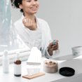 thumbnail image 2 of EeaseCA Wooden Base Desktop Vanity Makeup Mirror Acrylic Household Irregular Makeup Mirror, 2 of 7