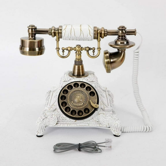 FETCOI Retro Rotary Phone, Vintage Telephone Retro Phone Old Fashion Telephone Vintage Rotary Dial Phone Desk Phone Antique Design Telephone Landline Phone Home Office Decor Telephone