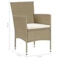 thumbnail image 2 of vidaXL 5 Piece Garden Dining Set with Cushions Poly Rattan Beige, 2 of 8
