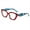 Red Blue, variant on Thick Cat Eye Reading Glasses Fashionable Oversized Polygonal Readers Women's Trendy Butterfly Presbyopic Glasses  1.50