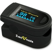 Zacurate Pro Series 500C Deluxe Sporting/Aviation Fingertip Pulse Oximeter Blood Oxygen Saturation Monitor with silicon cover, batteries and lanyard (Mystic Black)
