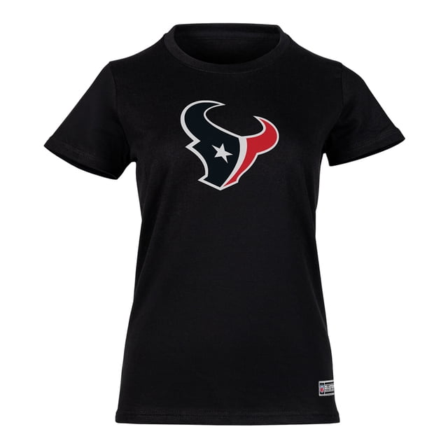 NFL Playera Aficionado Básica Houston Texans Negro para Mujer, Talla Chica