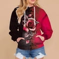 thumbnail image 2 of Women Hoodies Clearance Women's Hoodie Rose Printing Loose Casual Fashion Long Sleeve Sweatshirt Tops, 2 of 5
