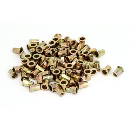 

Unique Bargains 100 Pcs M6 Half Hex Body Flat Head Blind Threaded Rivnuts Rivet Nuts Nutserts