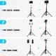thumbnail image 5 of Trípode de 132cm Selfie Stick con Control Remoto Bluetooth para iPhone y Android, Soporte para Cámara GoPro, Monopie Portátil, Trípode de Viaje Ligero, 5 of 6