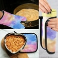 thumbnail image 5 of 2 PCS Oven Baking Gloves Set Heat Resistant Oven Mitt & Pot Holder Set Cooking Mitts Kitchen Home Supplies Tie-dye Clouds Pattern, 5 of 5