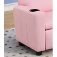 thumbnail image 5 of Kids PU Leather Recliner Chair with Cupholder, Comfy Toddlers Upholstered Armchair with Headrest and Footrest, Modern Accent Leisure Single Sofa Couch Chair for Boys & Girls, Pink, 5 of 5