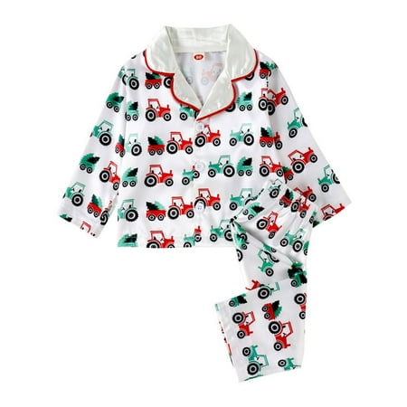 

Toddler Boys Girls Christmas Long Sleeve Cartoon Prints Tops T Shirt Pants Outfits