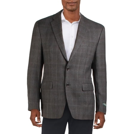 Lauren Ralph Lauren Mens Wool Blend Plaid Two-Button Blazer