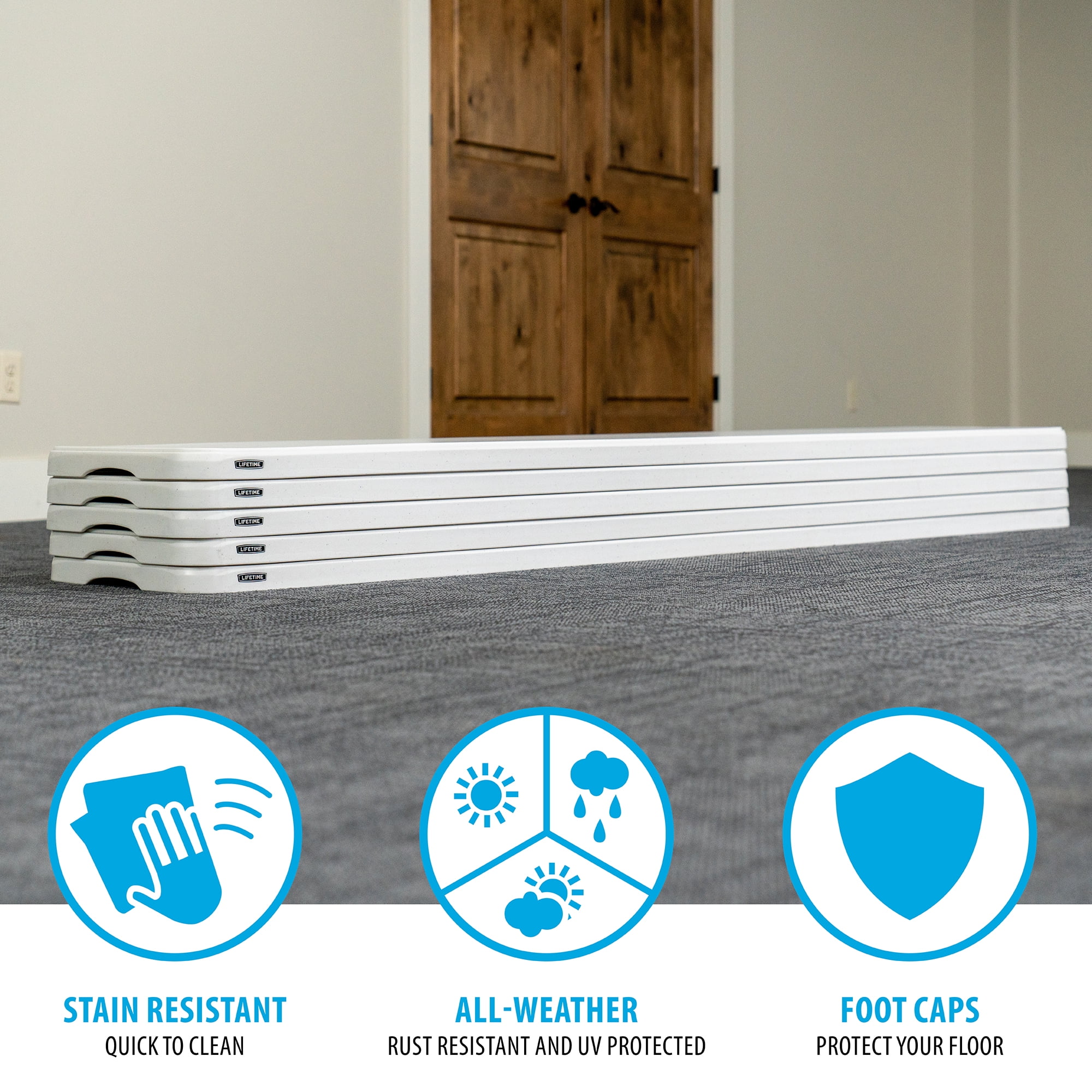 Lifetime 8 Foot Seminar Rectangle Table, Indoor/Outdoor Commercial Grade, White Granite, (80930)