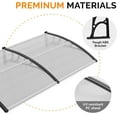 thumbnail image 6 of JOYMOR 30" x 40" Window Awning, Door Awnings Canopy Exterior, Doors Polycarbonate Cover, Patio Door Awning Rain Snow Sunlight Protection Hollow Sheet, 6 of 8