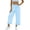 Light Blue, variant on Women’s Plaid Wide Leg Pants Flared Leg Baggy Drawstring Ruffle Palazzo Pants with Pockets Black,2XL