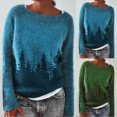 thumbnail image 1 of Wiyuqeen Chandails Fair Isle pour Femmes Col Rond Chandails à Blocs de Couleur Manches Longues Chandail Vintage en Tricot Chandail Raglan d'Automne en Tricot, 1 of 7