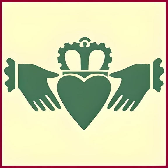 Celtic Claddagh Stencil for painting, Reusable Mylar DIY Art & Craft template, Viking Symbols, Irish Celtic Knotwork - The Artful Stencil