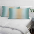 thumbnail image 4 of Teal Ombre Throw Pillow Covers, Modern Yellow Gradient Farmhouse Art Soft Breathable Pillow Cases with Invisible Zipper for Sleeping, Small Pillowcases for Couch Bed Sofa Chair 16x24 Inches, 4 of 9