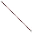 thumbnail image 2 of Diamond2Deal 925 Sterling Silver Rhodium Plated Red Glass and Zirconia Bracelet 7 inch for Women(L- 7inch), 2 of 5