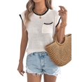 thumbnail image 2 of Summer Fall Short Sleeve Sweater for Women Casual Sweater Vest Knit Pullover Tank Tops Fashion Clothing Color L, 2 of 10