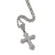 thumbnail image 4 of Trendy Zircon Necklace Jewelry con cadena de acero inoxidable para fiesta Aniversario Cóctel Regalos Niñas Colgante Altura 4.4CM , Blanco B-Blanco Fernando Collar con una cruz, 4 of 6