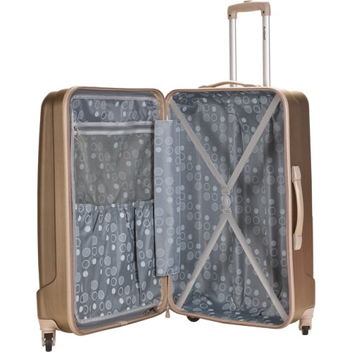 Rockland Luggage 3-Piece Metallic Hardside ABS Spinning Luggage Set
