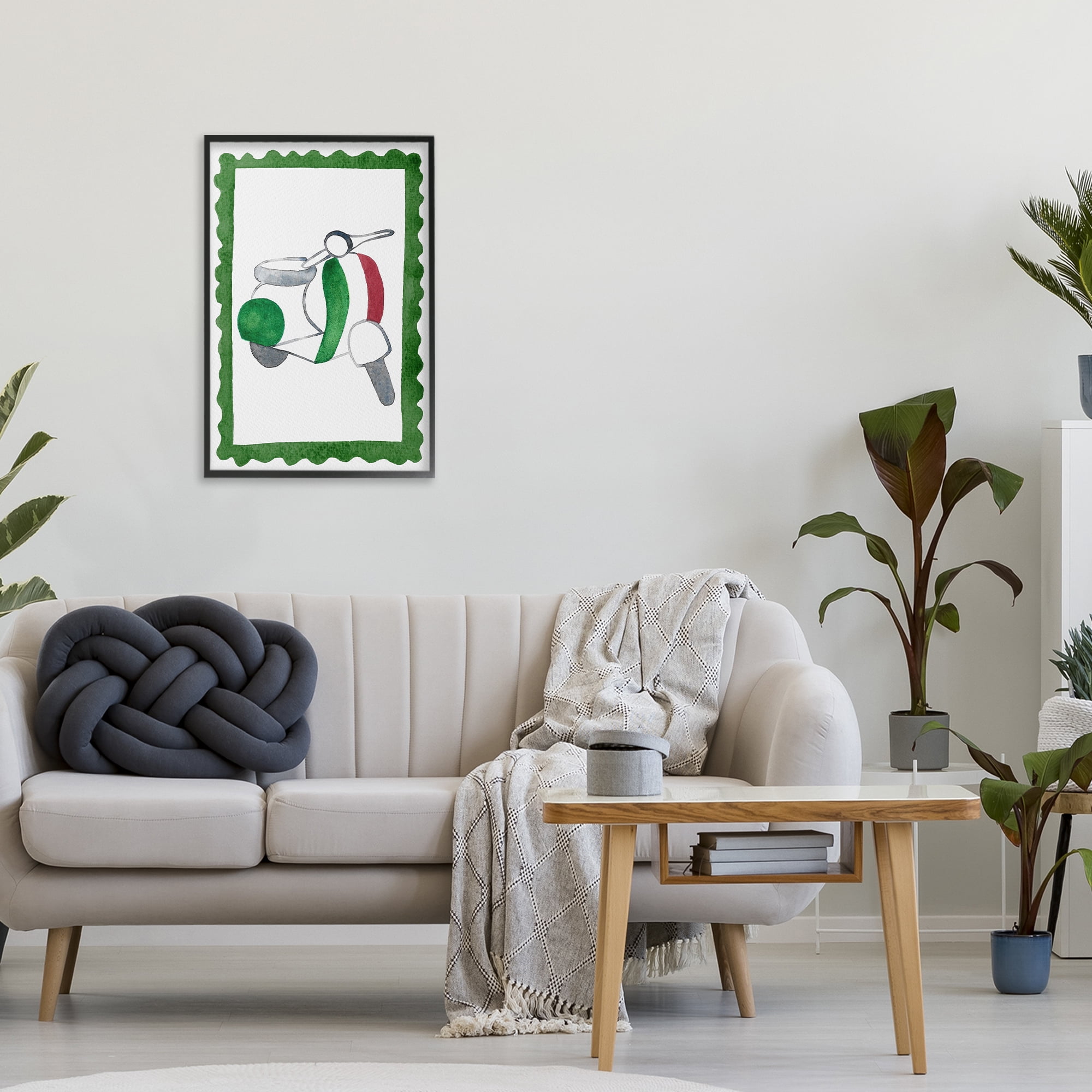 Stupell Industries Italian Motor Scooter Black Framed Giclee Art, design by Camila Juncos
