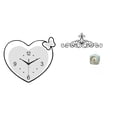 thumbnail image 1 of Reloj de pared acrílico con forma de corazón, diseño creativo, movimiento silencioso, pergamino de metal, decoración floral para sala de estudio, cafe, 1 of 8